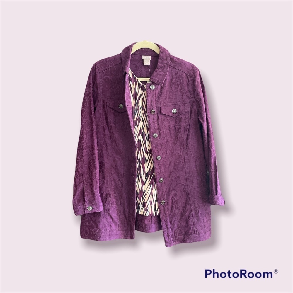 Chico’s purple jacket combo